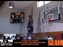Highest Jumper In The World Doug Thomas Goes To The Top Of The Backboard 13 Feet Ballin For Peace Softball Training Baseball Training World Records