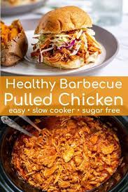 Throw Out Your Sugary Store Bought Bbq Sauce Because This Healthy Bbq Pulled Chicken Is Going T Bbq Pulled Chicken Recipes Pulled Chicken Recipes Healthier Bbq