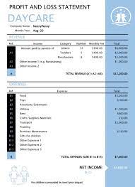 Browse Our Example Of Daycare Profit And Loss Statement Template Profit And Loss Statement Statement Template Reading Lesson Plan Template
