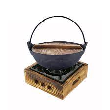 Pote De Ferro Pote Com Tampa De Madeira Sukiyaki Fundido Design Japones Shabu Panela Quente