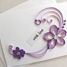 Card made of cardboard and colored paper quilling technique. Valentine Card Design Happy Birthday Card With Quilling Paper