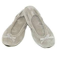 Dearfoam Plush Velour Ballerina Slippers Sizes Small Medium