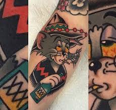 Pin on mister cartoon tattoo style. 40 Tom And Jerry Tattoo Designs For Men Cartoon Ink Ideas