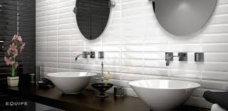 Porcelain floor and wall tile combines a glazed top with a medium sheen and subtle gray/black variations in tone to create a perfect look for a variety of decorative schemes. Metro Collection Equipe Ceramicas