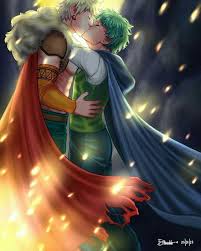 If you're confused izuku is part of the toshinori tribe, bakugou the dragon tribe and todoroki the enji tribe. Bakudeku Fantasy Au Kiss My Hero Academia Manga Fantasy Anime