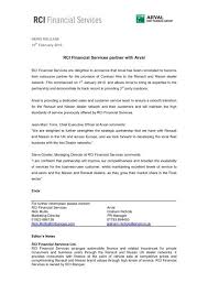 Bienvenido a renault bank, la nueva forma de ahorrar para los nuevos ricos de hoy. Rci Press Release Final Arval