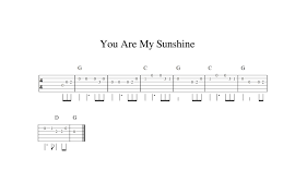 You Are My Sunshine Easy Guitar Tab Guitar Lessons Guitar Tabs Bass Guitar Tabs