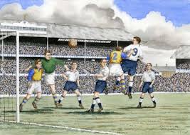Elland road, leeds, england disclaimer: Tottenham V Leeds Utd 1949 1950 English Nostalgia Sid Kirkham Football Art For Football Fans