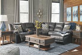 Nantahala 6 Piece Reclining Sectional With Chaise Slate Large Reclining Sectional With Chaise Leather Couches Living Room Reclining Sectional
