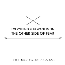 Share your sweet success story. Everything You Want Is On The Other Side Of Fear The Red Fairy Project