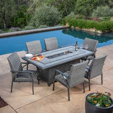 Sunvilla Indigo 7 Piece Woven Fire Dining Set Costco Patio Furniture Patio Furniture Sets Patio