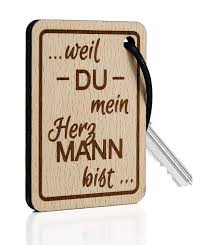 Schlusselanhanger Herz Aus Holz Mit Gravur Geschenk Freunde