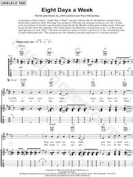 Free, curated and guaranteed quality with ukulele chord charts, transposer and auto scroller. The Beatles Eight Days A Week Ukulele Tab In G Major Download Print Sku Mn0146734
