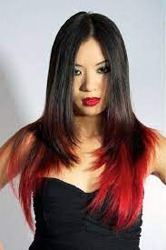 I Want To Do Something Like This To My Hair But Have The Black Darker Red Hair Tips Black Hair With Highlights Red Highlights In Brown Hair