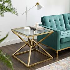 We have an amazing collection of solid wood end side tables: Point 25 5 Brushed Gold Metal Stainless Steel Side Table Contemporary Modern Furniture Modway