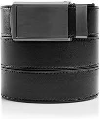 Amazon Com Slidebelts Men S Vegan Leather Belt Without Holes Gunmetal Buckle Black Leather Trim To Fit Up To 48 Waist Arts Belt Mens Vegan Buckle Black