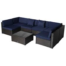 Check This Outsunny 7 Piece Modern Rattan Wicker Garden Outdoor Furni Patio Furniture Patiofurn Patio Sofa Set Rattan Outdoor Furniture Patio Furniture Sets
