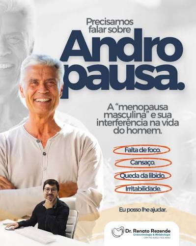 A andropausa é caracterizada pela queda gradual dos níveis de testosterona ao longo dos anos e pode impactar diretamente a qualidade de vida do homem. Sintomas como cansaço excessivo, diminuição da libido,