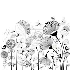 Le tue immagini per la fiore bianco e nero quattro sono pronte. Fiori In Bianco E Nero Adesivi A Muro Art Deco Invitare Postale Myloview It