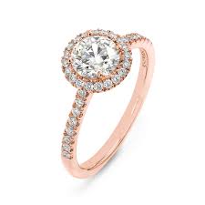 If you're looking to treat a loved one, our stunning three stone 18k rose gold engagement rings are not to be missed. Halo Diamond Ring In Rose Gold Engagement Ring Shimansky