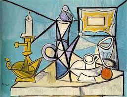 Picasso spent 2 weeks and gained new inspiration, ended his blue and rose period '. Pablo Picasso 1944 Nature Morte Au Bougeoir R1 Picasso Still Life Picasso Art Pablo Picasso Art