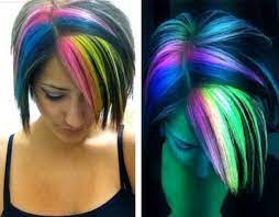 Wie kann man sich selbst ein schwarzlicht basteln? Glow In The Dark Hair Is The Latest Fun Hair Trend To Light Up Your Life Rainbow Hair Color Neon Hair Color Pinwheel Hair Color