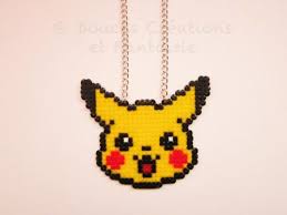 Pikachu Collier Bijou Hama Perles Repasser Strijkparels Pokemon Strijkparels Strijkkralen