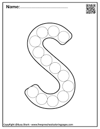 letter s 10 free dot markers coloring pages