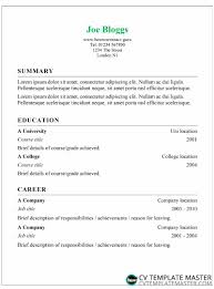 Cv format for a graduate or student. Cv Template With A Simple Border Smart Headers And A Basic Format Cv Template Master