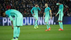 7:45pm, tuesday 14th february 2017. Psg Equal Record European Defeat For Barcelona In Paris As Com