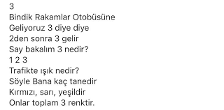 3 Rakami Sarkilar Siir Renkler