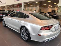 Side Angled View Of The 2018 Audi A7 In Flourett Silver Metallic Vehicle Available At Audi Of Bridgewater Nj Used Luxury Cars Audi Dealership Audi
