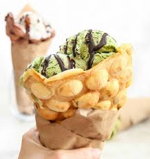 Egg Waffle Ice Cream Cones Puffle Cones Kirbie S Cravings Recipe Egg Waffle Waffle Ice Cream Food