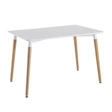 Analysing site traffic and usage. Zuri Table Rectangulaire Blanche Et Pieds Effet Bois