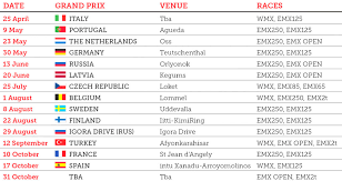 Groups, dates and information about the european championship 2020/21. 2021 Motocross European Championships Provisional Calendar Fim Europe
