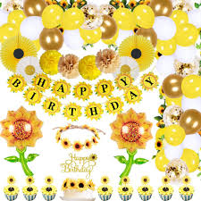 Buy 54pcs Sunflower Birthday Party Decorations Sunflower Party Supplies Sunflower Banner Artificial Sunflower Garland Sunflower Cake Toppers Sunflower Headband Sunflower Balloons For Birthday Party Wedding Baby Shower Decor Online In Hungary