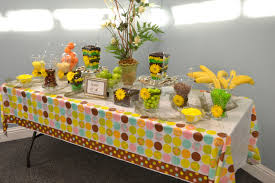 Candy Buffet For My Daughter S Baby Shower Jungle Safari Theme Jungle Baby Shower Theme Baby Shower Candy Table Baby Shower Candy