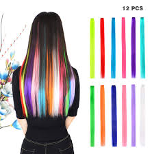 Home ❏ kids hairstyles ❏ girls hairstyles. Amygirl 12 Pieces Party Highlights Clip In Colored Hair Extensions For Kids Girls Colorful Hair Extensions 22 Inches Straight Synthetic Hairpieces 12 Multi Colors Amazon In Beauty