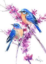 Purchase canvas prints, framed prints, tapestries, posters, greeting cards, and more. Pin By Ana Alonso On Acuarela Inspiracion Blue Bird Art Bluebird Painting Bird Drawings