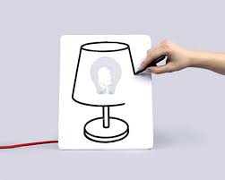 the drawlamp ceramic lamp where you can write or draw and erase as many times as you want lampen keramische lampen kleurbalans