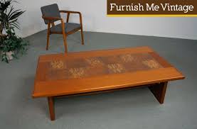 Large Vintage Danish Teak Coffee Table With Tile Teak Coffee Table Coffee Table Table