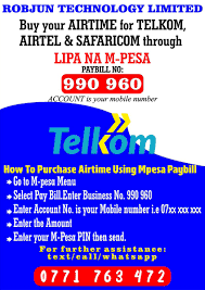 Zero charges for any amount paid via mpesa between 20 kes — 70,000 kes. How To Send Airtime From Mpesa To Airtel Line