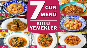 Böyle bi menü yapabildim ben eşim hiç sebze yemez çünkü fazla pratik ve rahat bi menü. Bugun Ne Pisirsem 2 7 Gune 7 Farkli Sulu Yemek Tarifi Menu Onerileriyle Sulu Yemek Tarifleri Youtube