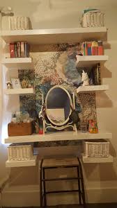 My Dressing Table Use Floating Shelves Rather Than A Table Saves Space Use Old Stool Saves Diy Dressing Tables Dressing Table Shelves White Dressing Tables