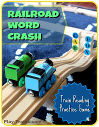Train Reading Game Railroad Word Crash Play Trains Train Activities Wooden Train Reading Games For Kids