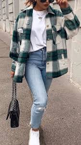 Black And White Plaid Jacket Hunter Green White Plaid Jacket White T Shirt Faded Skinny Jeans Black Shou Black Plaid Jacket Outfit Plaid Jacket Plaid Shirt Outfits