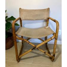 1960s Vintage Tiger Bamboo Folding Directors Chair Chairish Chair Side Chairs Directors Chair