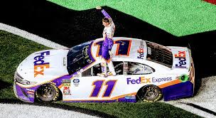 11 fedex express toyota camry that denny hamlin drove in 2019 to his second daytona 500 victory has gone on a road trip. Denny Hamlin Wins 61st Annual Daytona 500 Nascar Com