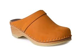 Swedish Clog Style In Orange Suede From Troentorp Clogs Bastad Clogs Wooden Clogs Clogs Style
