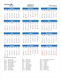 2022 calendar with holidays printable. 2022 Germany Calendar With Holidays